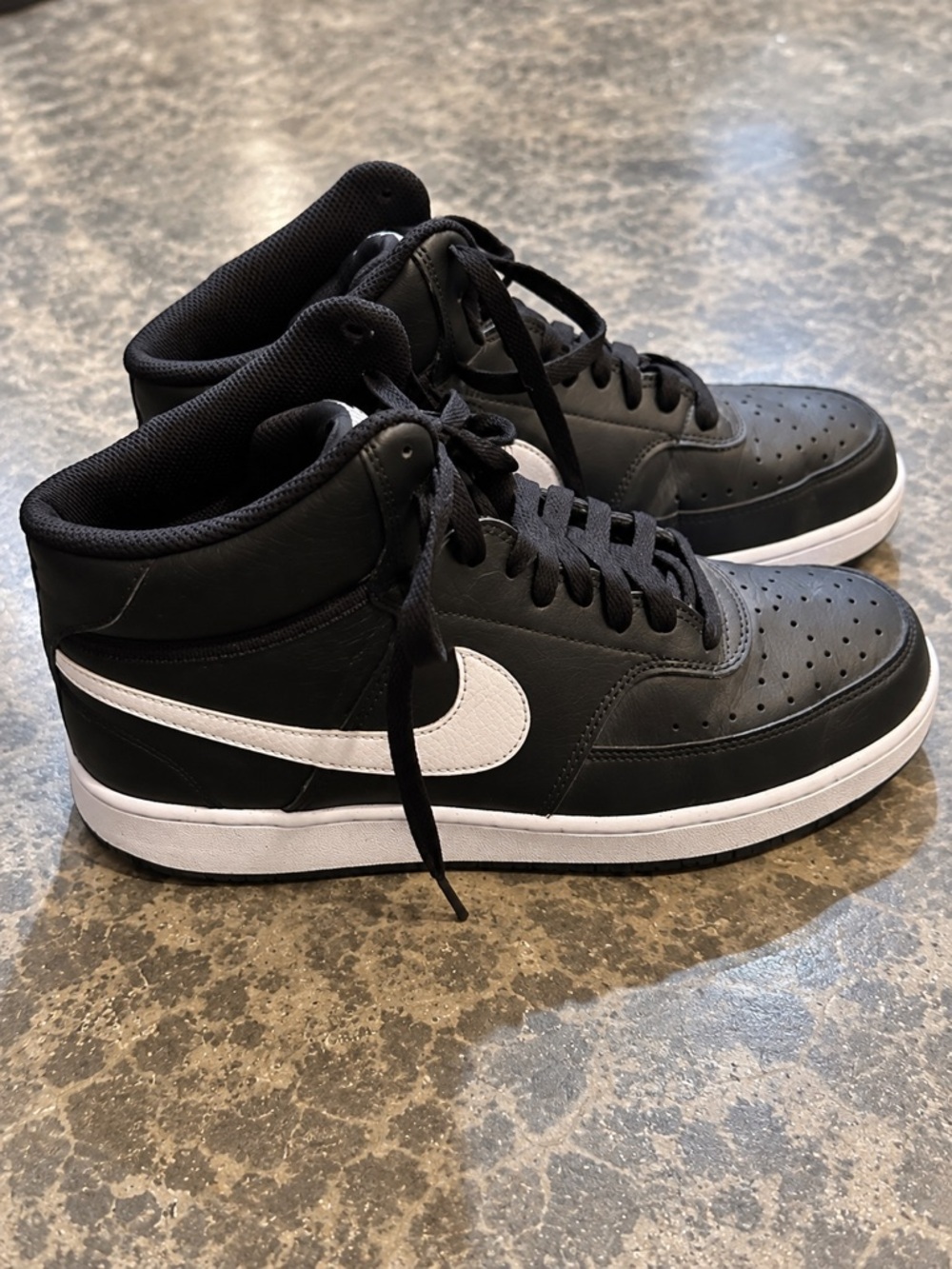 Nike Court Vision Mid Black & White High Top Sneakers – Men’s Size 10